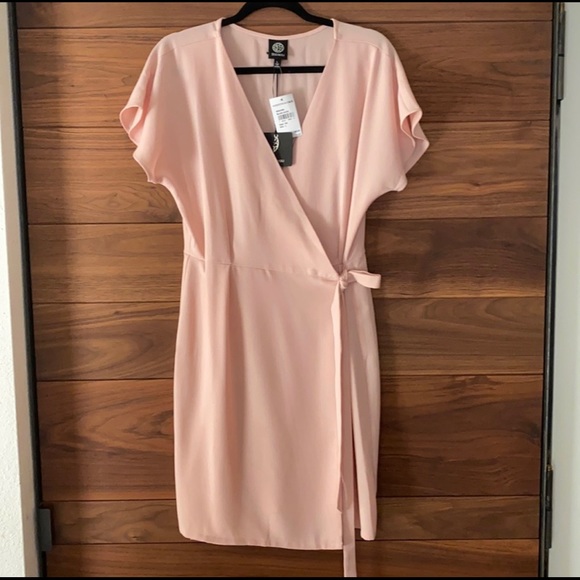 Bobeau Short Sleeve Crepe Wrap Dress Size L - Picture 2 of 3